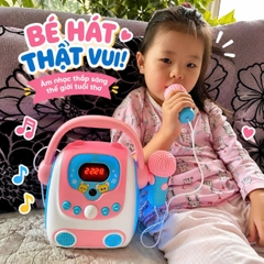 Máy Karaoke Đồ Chơi Cho Bé Kèm Micro, Loa Nghe Bluetooth 5.0 Có Ghi Âm