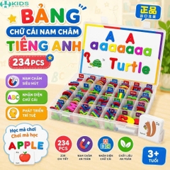 Bảng Chữ Cái Nam Châm Tiếng Anh 234 Chi Tiết Kèm Hộp Đựng