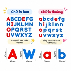Bảng Chữ Cái Nam Châm Tiếng Anh 234 Chi Tiết Kèm Hộp Đựng