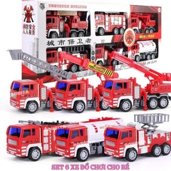Set 6 Xe Cứu Hỏa Đồ Chơi Quán Tính Cỡ Lớn Cho Bé