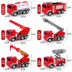 Set 6 Xe Cứu Hỏa Đồ Chơi Quán Tính Cỡ Lớn Cho Bé