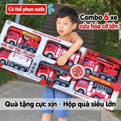 Set 6 Xe Cứu Hỏa Đồ Chơi Quán Tính Cỡ Lớn Cho Bé