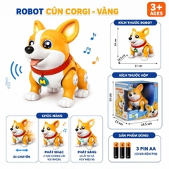 Chó Robot Corgi Đồ Chơi Thông Minh Có Đèn Nhạc Cho Bé – Mã 333-9