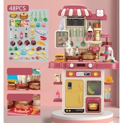 Bộ Đồ Chơi Nhà Bếp 48 Chi Tiết G792A Cho Bé – Bếp Cỡ Lớn 72cm, Vòi Nước, Phun Khói