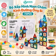 Bộ Xếp Hình Nam Châm Kính Đường Ống Bi 73 Chi Tiết – 9917B