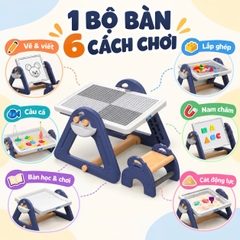 Bàn Vẽ Và Lắp Ghép Đa Năng Cao Cấp 6in1 Y1024 - Lắp Ráp Cho Bé
