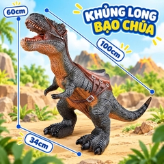 Mô Hình Khủng Long Trẻ Em Cỡ Siêu Lớn Có Yên Ngồi, Âm Thanh – 2 Mẫu