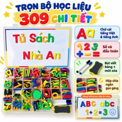 Bảng Nam Châm Chữ Số & Chữ Cái Song Ngữ Anh Việt 3IN1 - 309 Chi Tiết - Giúp Bé Học Tiếng Việt, Tiếng Anh và Toán