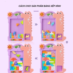 Đồ chơi bảng xếp hình khối xây dựng Teris phiên bản khủng long, hươu cao cổ thông minh giúp bé rèn luyện tư duy sáng tạo