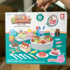 Bộ Đồ Chơi Cắt Bánh Sinh Nhật 85 Chi Tiết Có Đèn Nhạc Cho Bé