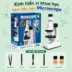 Bộ Kính Hiển Vi Khoa Học STEM Cho Bé 6+ Tuổi Khám Phá Thế Giới Vi Mô