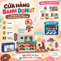 Bộ Đồ Chơi Cửa Hàng Bánh Donut 34 Chi Tiết Có Đèn Nhạc Cho Bé – Mã 777-8