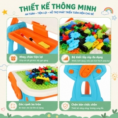 BÀN HỌC ĐA NĂNG 2IN1 CHO BÉ – Bàn Học Và Xếp Hình 2 Trong 1 88 Chi Tiết Cho Bé