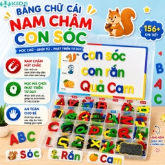 Bảng Chữ Cái Nam Châm Tiếng Anh 234 Chi Tiết Kèm Hộp Đựng