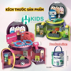 Hộp túi xách biến hình 2in1 đa năng thành đồ chơi nhà bếp nấu ăn, bác sĩ, trang điểm có quai đeo tiện lợi cho bé