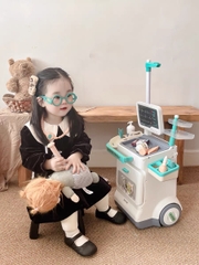 Đồ chơi xe đẩy dụng cụ thiết bị y tế cỡ lớn tới 116cm nhập vai bác sĩ y tá cao cấp cỡ lớn cho bé gái bé trai