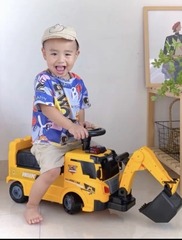 Xe chòi chân scooter thông minh biến dạng 2in1 mô phỏng ô tô cứu hoả có vòi phun nước, máy xúc cần cẩu cho bé