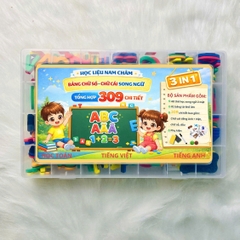 Bảng Nam Châm Chữ Số & Chữ Cái Song Ngữ Anh Việt 3IN1 - 309 Chi Tiết - Giúp Bé Học Tiếng Việt, Tiếng Anh và Toán