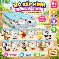 Bộ Lắp Ghép Động Vật 12 Mẫu Mini Cho Bé – Mã 11055B