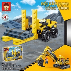 Bộ Lắp Ghép Đội Xe Công Trình 9 Mẫu