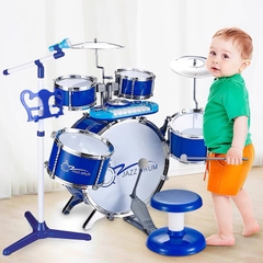 Bộ trống đồ chơi Jazz Drum cho bé cỡ siêu lớn loại cao cấp có phím piano kèm ghế ngồi và mic hát