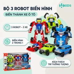Bộ 3 Robot Biến Hình Thành Xe Ô Tô – Đồ Chơi Robot 2 Trong 1
