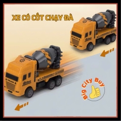 Bộ 6 Xe Công Trình Mini Cho Bé Chạy Đà Pull Back – Đồ Chơi Phương Tiện Xây Dựng