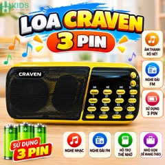 Loa Craven CR-853 3 Pin Nghe Nhạc, Thẻ Nhớ, USB, Đài FM