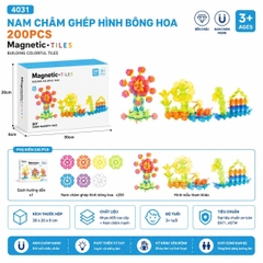 Bộ Nam Châm Ghép Hình Bông Hoa 200 Chi Tiết – Đồ Chơi Sáng Tạo Cho Bé 3+