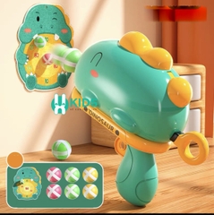 Đồ chơi súng bắn bóng nhựa dính hình khủng long cute kèm bảng phi tiêu tính điểm vui nhộn giải trí giảm stress cho bé