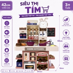 Đồ Chơi Nhà Bếp Châu Âu Cỡ Lớn 42cm Có Khói Và Vòi Nước Thật Kèm 48+ Phụ Kiện