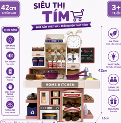 Bộ Đồ Chơi Nhà Bếp Cho Bé Đa Năng Có Đèn, Âm Thanh, Bếp Khói Và Bồn Rửa Nước