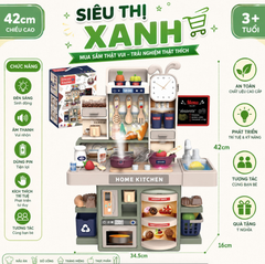 Bộ Đồ Chơi Nhà Bếp Cho Bé Đa Năng Có Đèn, Âm Thanh, Bếp Khói Và Bồn Rửa Nước