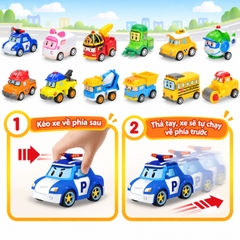 Bộ 8 Xe Đồ Chơi Poli Quán Tính Nhiều Mẫu Cho Bé 3 Tuổi+