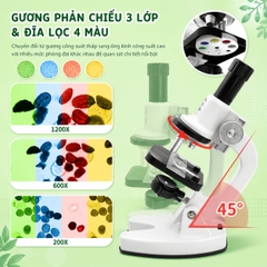 Bộ Kính Hiển Vi Khoa Học STEM Cho Bé 6+ Tuổi Khám Phá Thế Giới Vi Mô