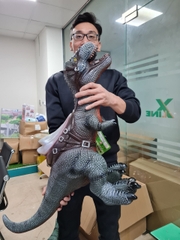 Đồ chơi mô hình khủng long trẻ em cỡ siêu lớn phát nhạc có đai yên để bé ngồi cưỡi