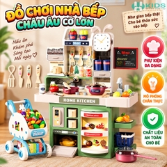 Bộ Đồ Chơi Nhà Bếp Cỡ Lớn Cho Bé – Tủ Lạnh, Lò Nướng, Bồn Rửa Và Nhiều Phụ Kiện