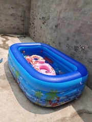 Bể bơi thành cao 3 tầng cao cấp cỡ lớn tới 2m6, hồ bơi phao bơm hơi điện dày dặn, đáy chống trơn trượt an toàn cho bé