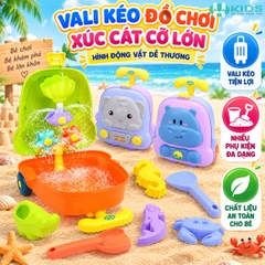 Vali Đồ Chơi Xúc Cát Cỡ Lớn Cho Bé – Bộ Chơi Cát Nước Hình Động Vật Nhiều Phụ Kiện