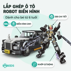 Bộ Lắp Ghép Ô Tô Biến Hình Robot 2in1 386 Chi Tiết – Mã 612