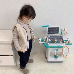 Xe Đẩy Bác Sĩ Đồ Chơi 26 Chi Tiết Size Đại Có Máy Đo Huyết Áp Cho Bé