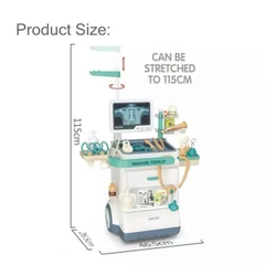 Xe Đẩy Bác Sĩ Đồ Chơi 26 Chi Tiết Size Đại Có Máy Đo Huyết Áp Cho Bé