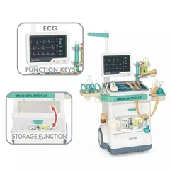 Xe Đẩy Bác Sĩ Đồ Chơi 26 Chi Tiết Size Đại Có Máy Đo Huyết Áp Cho Bé