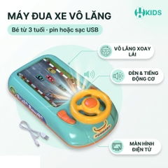 Đồ chơi đua xe ô tô có màn hình điện tử, vô lăng điều khiển