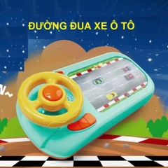 Đồ chơi đua xe ô tô có màn hình điện tử, vô lăng điều khiển