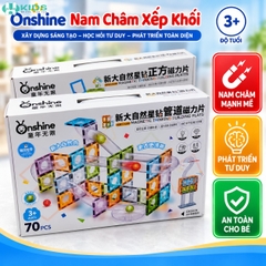 Nam Châm Xếp Khối Onshine 70 Chi Tiết – Bộ Lắp Ghép Đường Ống Thả Bi Cho Bé