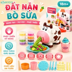 Bộ Đồ Chơi Bò Sữa Tạo Hình Đất Nặn Kèm 8 Màu Cho Bé