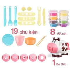 Bộ Đồ Chơi Bò Sữa Tạo Hình Đất Nặn Kèm 8 Màu Cho Bé