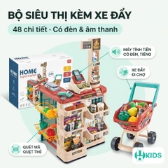 Bộ Đồ Chơi Siêu Thị Kèm Xe Đẩy 48 Chi Tiết Có Đèn, Âm Thanh 668-78