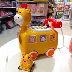 Đồ Chơi Điện Thoại Hươu Cao Cổ Cho Bé – Điện Thoại Đồ Chơi Có Nhạc Đèn, Song Ngữ Trung Anh, Xe Kéo Vui Nhộn 3+